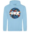 Женская толстовка (худи) UKR круг Голубой фото