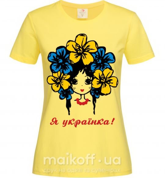 Жіноча футболка Я українка дівчина Лимонний фото