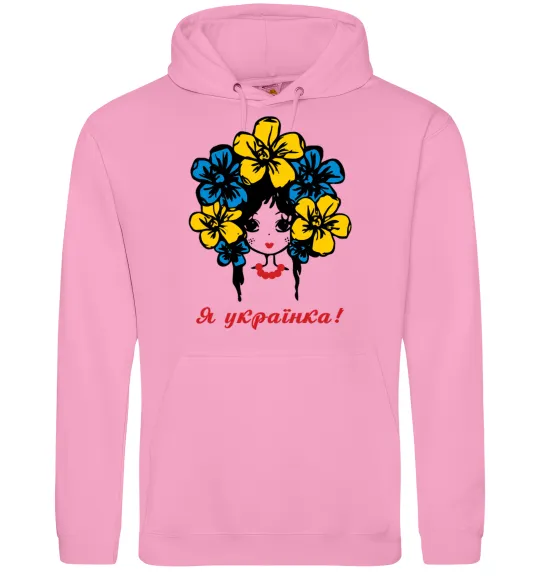 Жіноча толстовка (худі) Я українка дівчина Рожевий фото