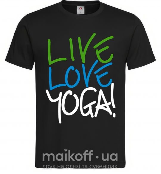Чоловіча футболка Live love yоga Чорний фото
