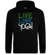 Женская толстовка (худи) Live love yоga Черный Женская толстовка (худи) Live love yоga Черный фото