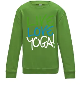 Дитячий світшот Live love yоga Лаймовий фото