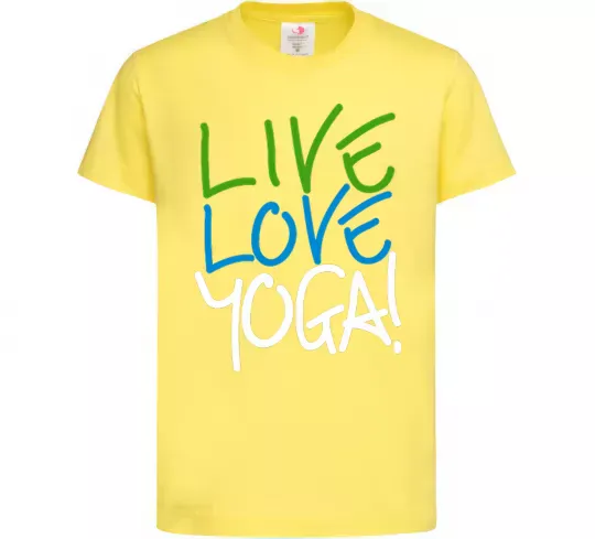 Детская футболка Live love yоga Лимонный фото