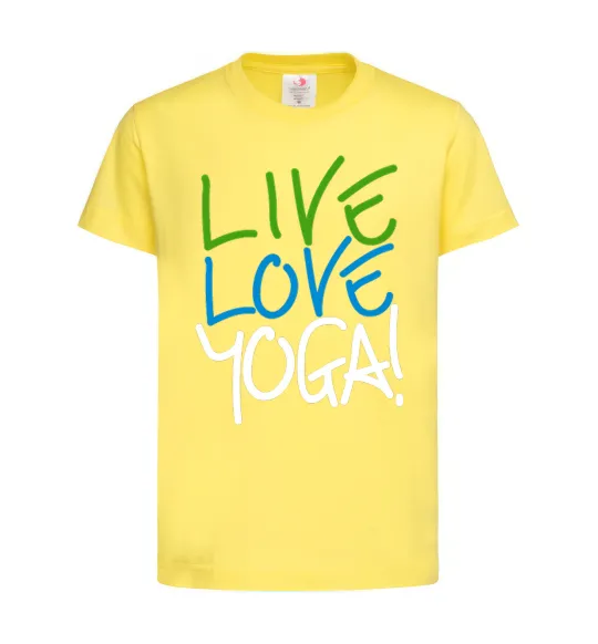 Дитяча футболка Live love yоga Лимонний фото
