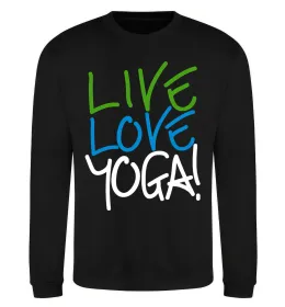 Світшот Live love yоga Чорний фото