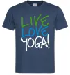 Мужская футболка Live love yоga Темно-синий фото