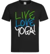 Мужская футболка Live love yоga Черный фото