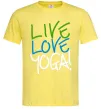 Мужская футболка Live love yоga Лимонный фото