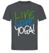 Мужская футболка Live love yоga Графит фото