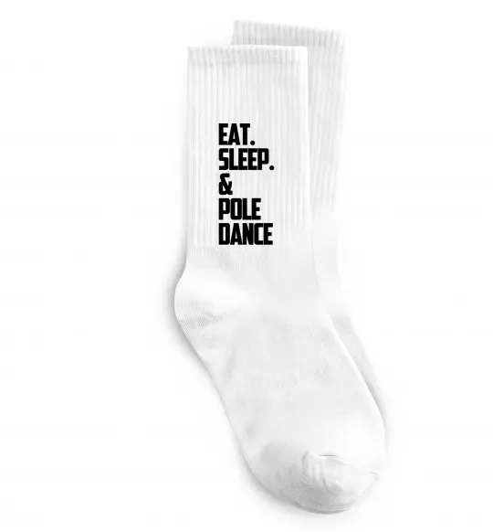 Носки Eat sleep pole dance Белый фото
