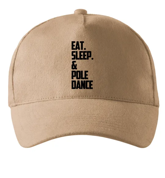 Кепка Eat sleep pole dance Песочный фото