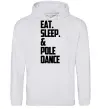 Женская толстовка (худи) Eat sleep pole dance Серый меланж фото