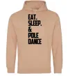 Женская толстовка (худи) Eat sleep pole dance Песочный фото