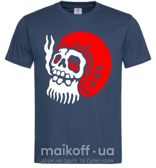 Мужская футболка Smoke skull Темно-синий фото