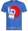 Мужская футболка Smoke skull Ярко-синий фото