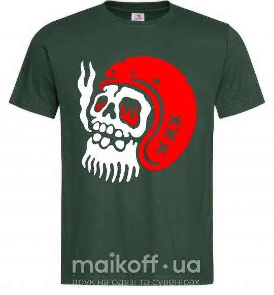 Мужская футболка Smoke skull Темно-зеленый фото