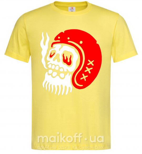 Чоловіча футболка Smoke skull Лимонний фото