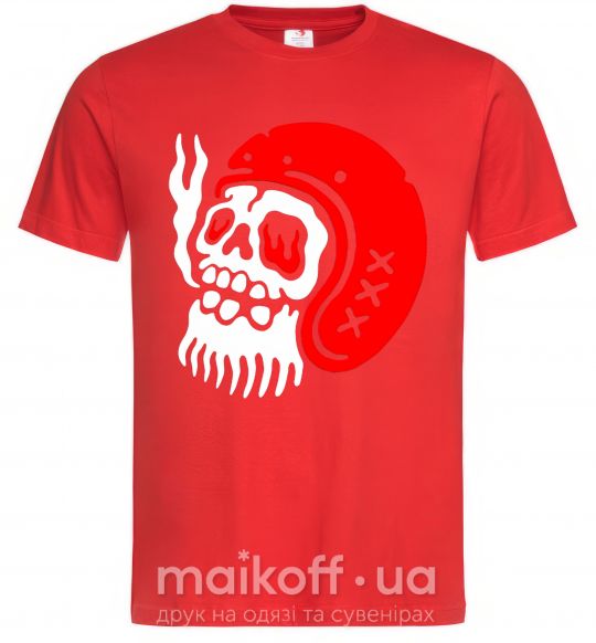 Мужская футболка Smoke skull Красный фото