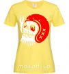 Женская футболка Smoke skull Лимонный фото