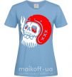 Жіноча футболка Smoke skull Блакитний фото