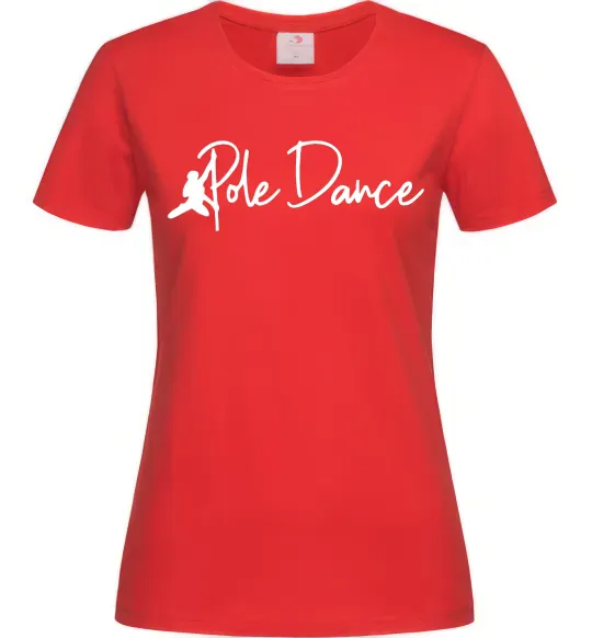 Жіноча футболка Pole dance text girl Червоний фото