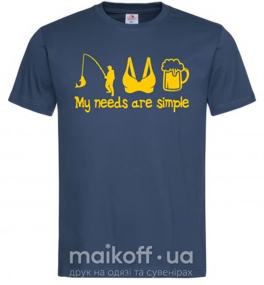 Чоловіча футболка My needs are simple fishing Темно-синій фото