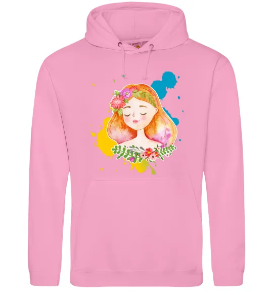 Мужская толстовка (худи) Ukrainian girl splash Розовый фото