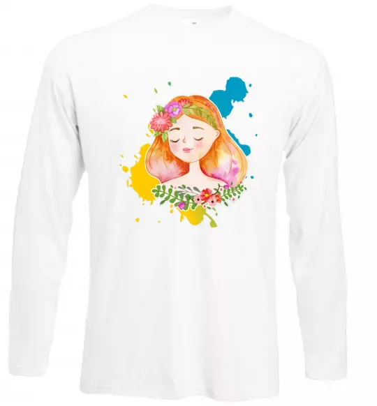 Лонгслів Ukrainian girl splash Білий фото