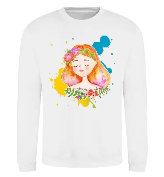 Світшот Ukrainian girl splash Білий фото