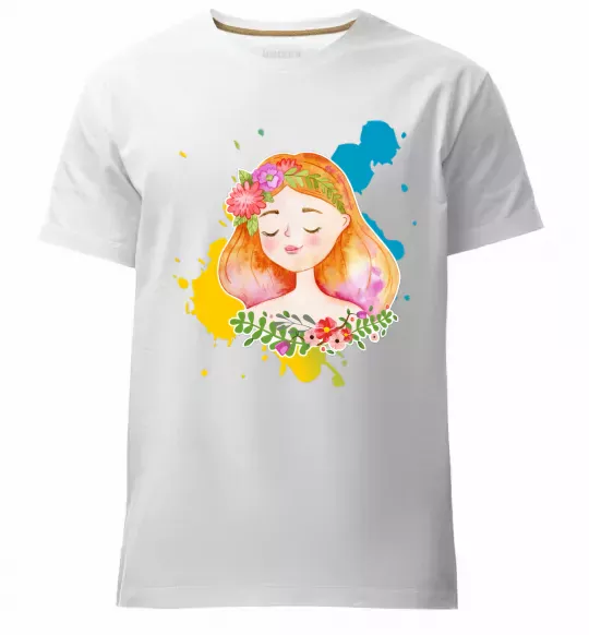 Чоловіча преміум футболка Ukrainian girl splash Білий фото