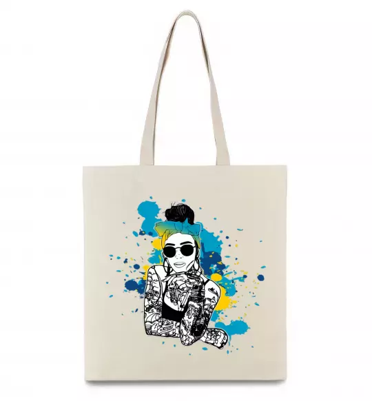 Еко-сумка Ukrainian swag girl splash Бежевий фото