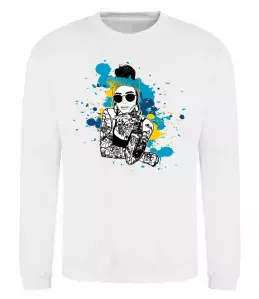 Свитшот Ukrainian swag girl splash Белый фото