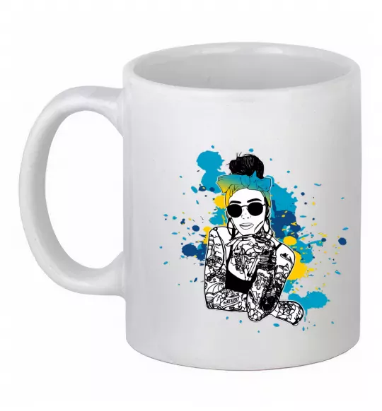 Чашка керамическая Ukrainian swag girl splash Белый фото