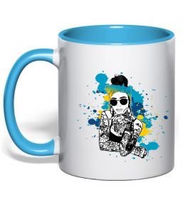 Чашка с цветной ручкой Ukrainian swag girl splash