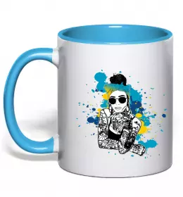 Чашка с цветной ручкой