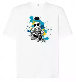 Футболка Оверсайз Ukrainian swag girl splash Белый фото