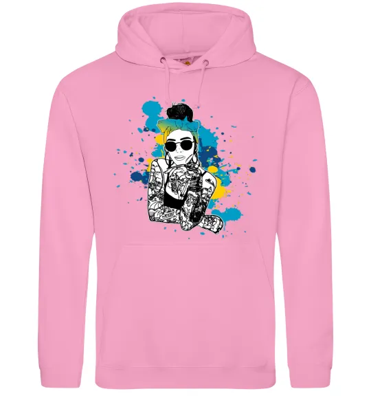 Женская толстовка (худи) Ukrainian swag girl splash Розовый фото