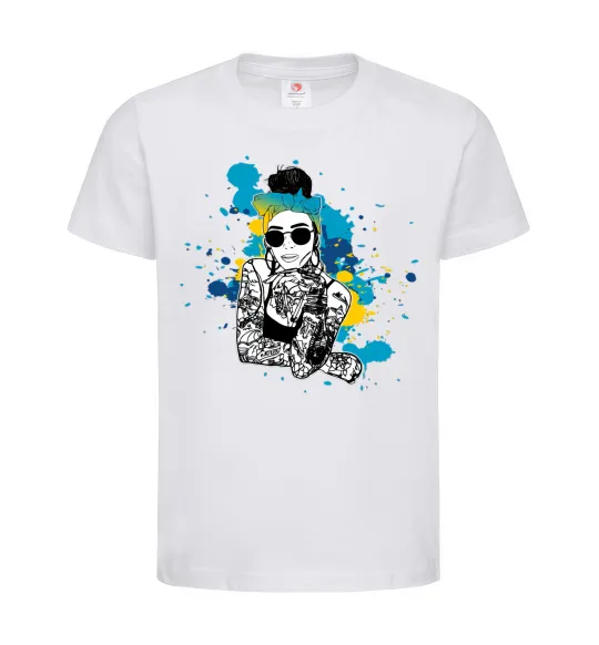 Дитяча футболка Ukrainian swag girl splash Білий фото