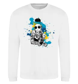 Світшот Ukrainian swag girl splash Білий фото