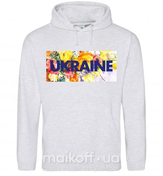 Мужская толстовка (худи) Ukraine frame Серый меланж фото