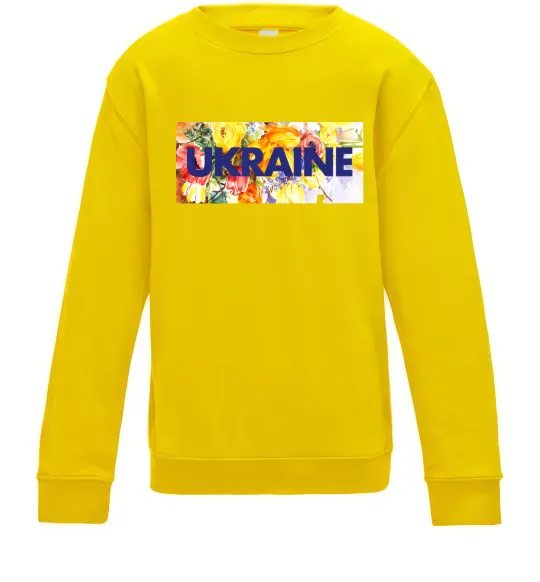 Детский Свитшот Ukraine frame Солнечно желтый фото