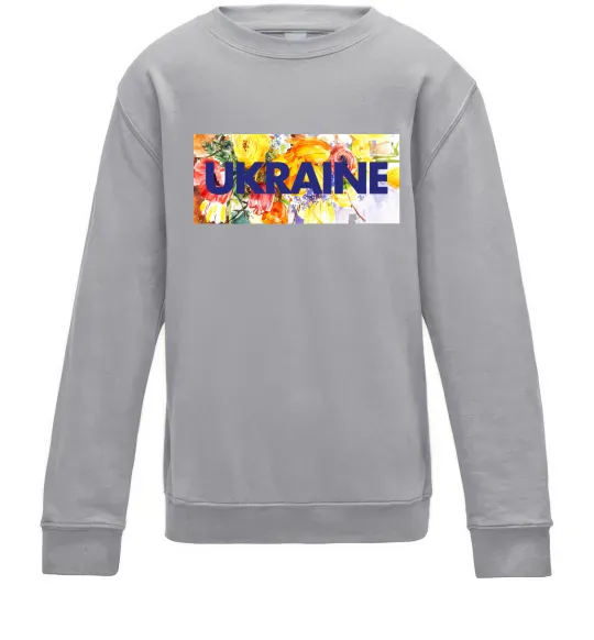 Детский Свитшот Ukraine frame Серый меланж фото
