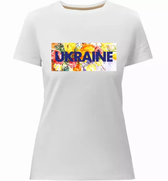 Женская премиум футболка Ukraine frame Белый фото