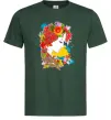 Мужская футболка Українка петриківський розпис Темно-зеленый фото