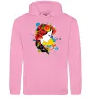 Жіноча толстовка (худі) Українка петриківський розпис Рожевий фото