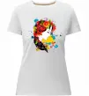 Женская премиум футболка Українка петриківський розпис Белый фото