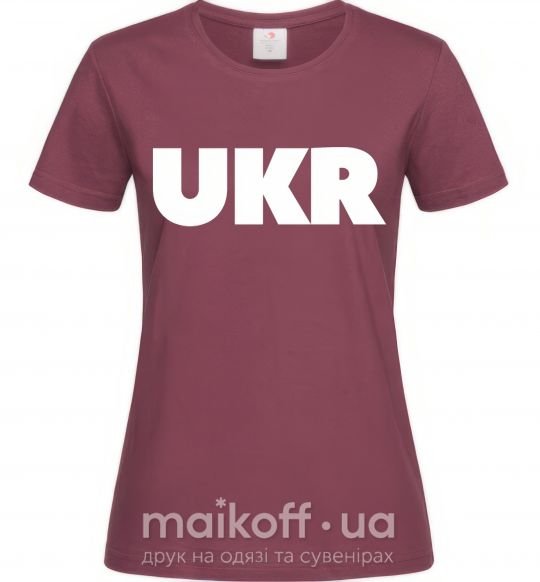 Жіноча футболка UKR Бордовий фото
