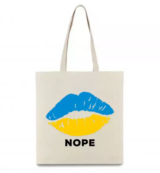 Еко-сумка Ukrainian lips nope Бежевий фото