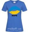 Женская футболка Ukrainian lips nope Ярко-синий фото