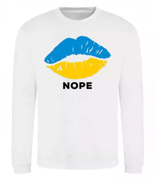 Світшот Ukrainian lips nope Білий фото